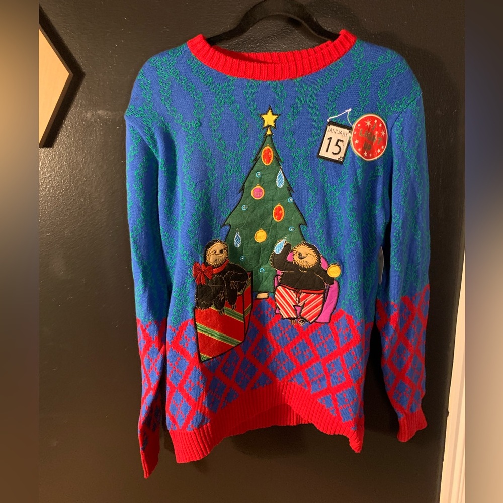 Sloth Light-up Christmas Sweater, NWT